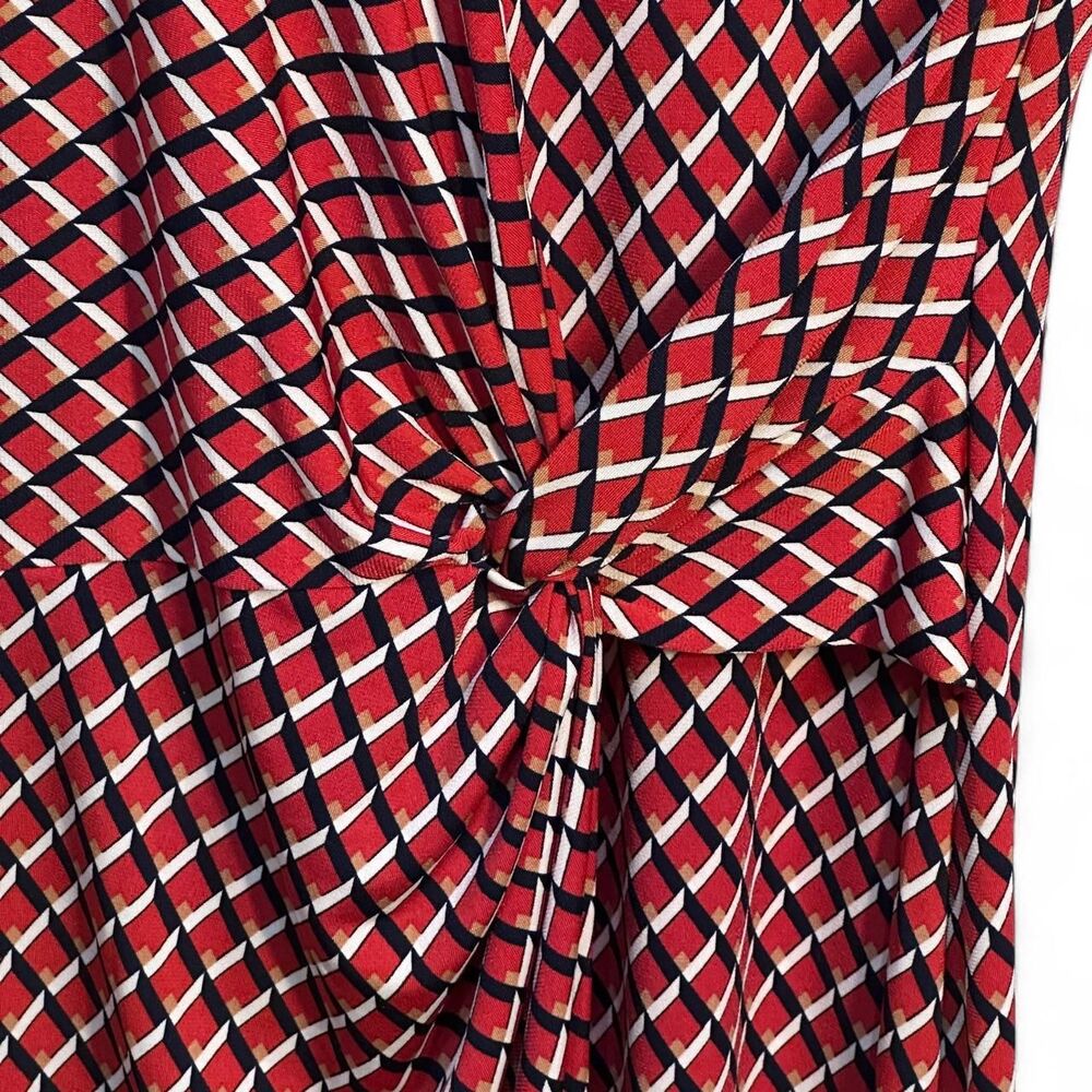 NWT Banana Republic Red Geometric Print Twist Front V-Neck Dress Size XS - Picture 3 of 8